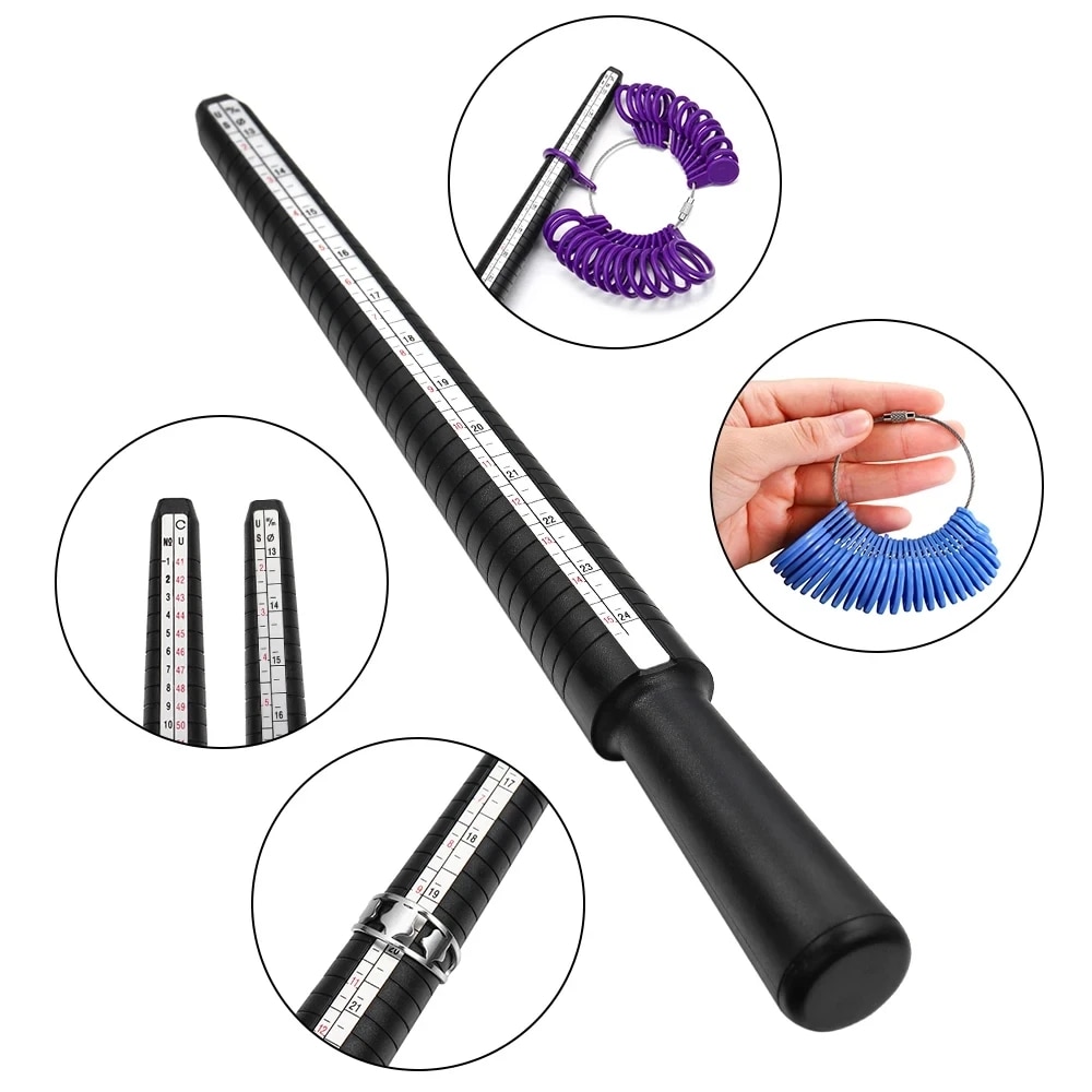 Jewelry Making Kit Professional - เครื่องมือวัดขนาดแหวนแบบมืออาชีพเครื่องมือวัดขนาดแหวนวัดขนาดแบบแมนเดรลแท่งวัดขนาดแหวนทำมือขนาด UK/US