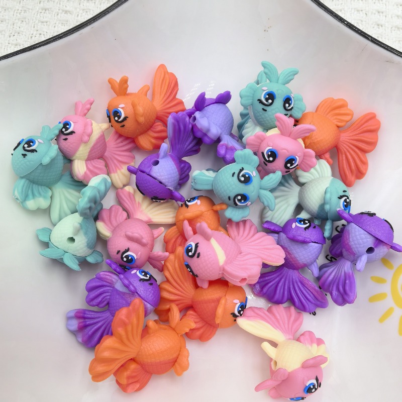 Jewelry Making 3 Year Old - 20 ชิ้น 3D ซิลิโคนลูกปัดเกรดอาหาร ลูกปัดการ์ตูนสำหรับทำเครื่องประดับ DIY