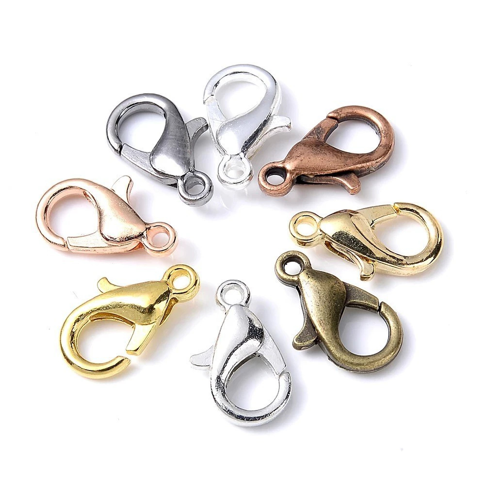 Jewelry Making Kit For Adults - ตะขอเกี่ยวแบบก้ามปูโลหะผสมสังกะสี ขนาด 9 12 14 มม.
