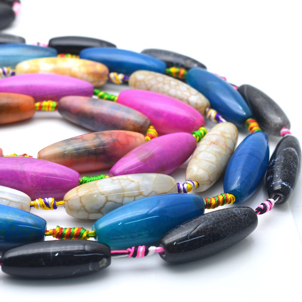 Jewelry Making Store - หินธรรมชาติที่มีสีสัน Big Agate หิน Measle Dragon