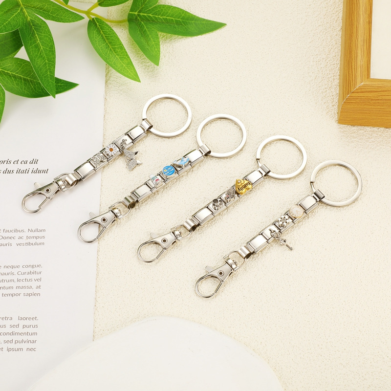 Jewelry Making For Couples - สแตนเลสอิตาเลี่ยน Charm Links Key CHAIN 9