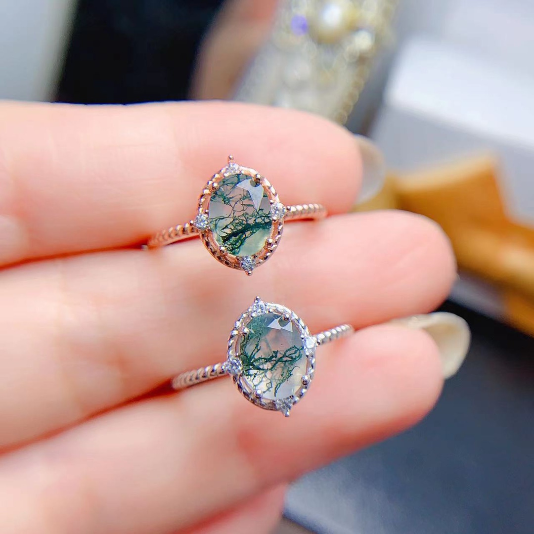 Jewelry Making University - แหวนใส่นิ้วแหวนโมรามอสหินธรรมชาติสำหรับผู้หญิงและผู้ชาย