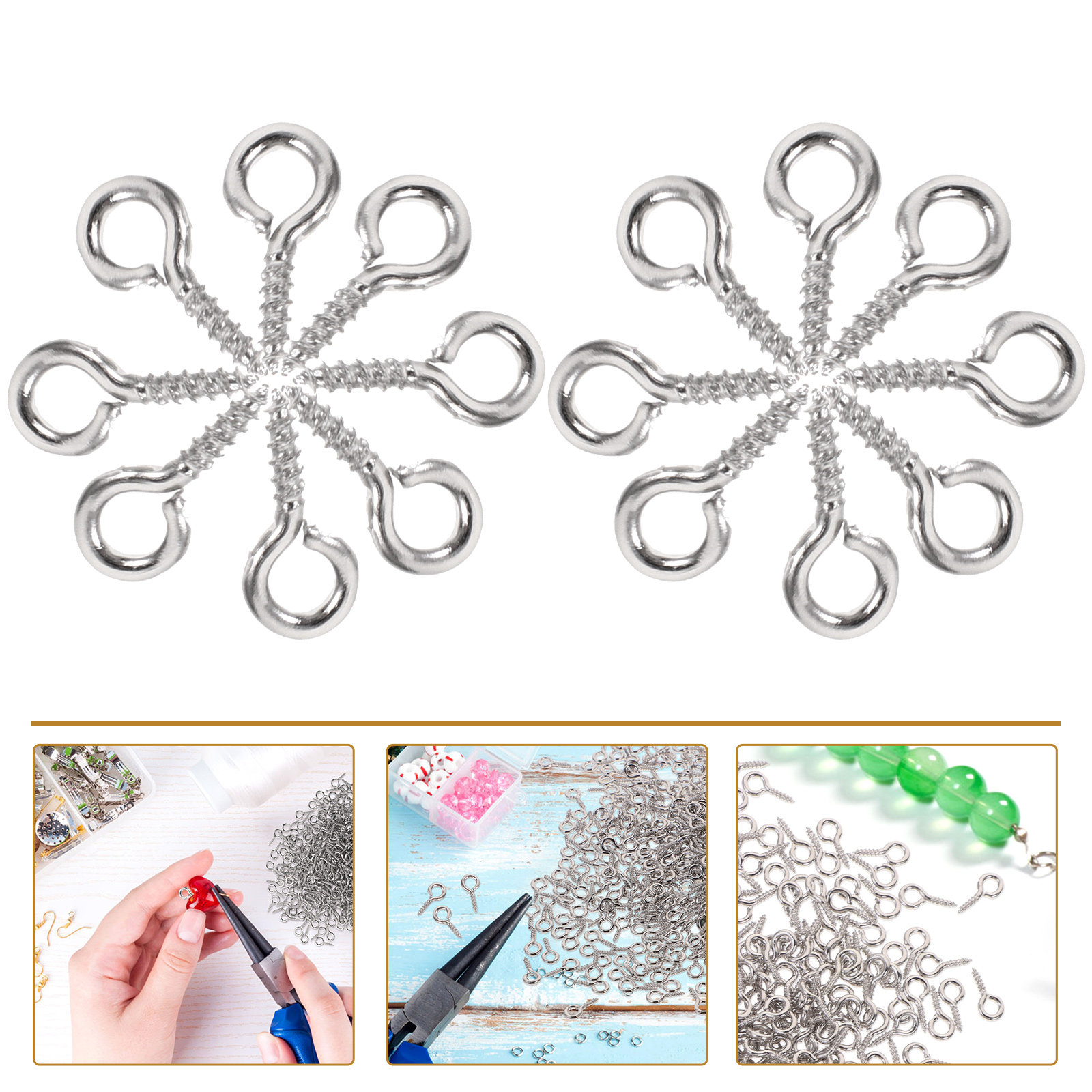 Jewelry Making Eye Pins - 500 ชิ้น หมุดตาเกลียวขนาดเล็ก อุปกรณ์เสริมสำหรับงานประดิษฐ์ เครื่องประดับ DIY