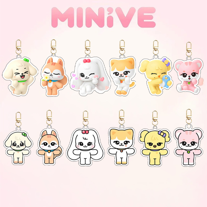 Jewelry Making Resin - พวงกุญแจอะคริลิกน่ารัก วงไอดอล Ive Minivek ของที่ระลึกสำหรับแฟนคลับ ของขวัญ