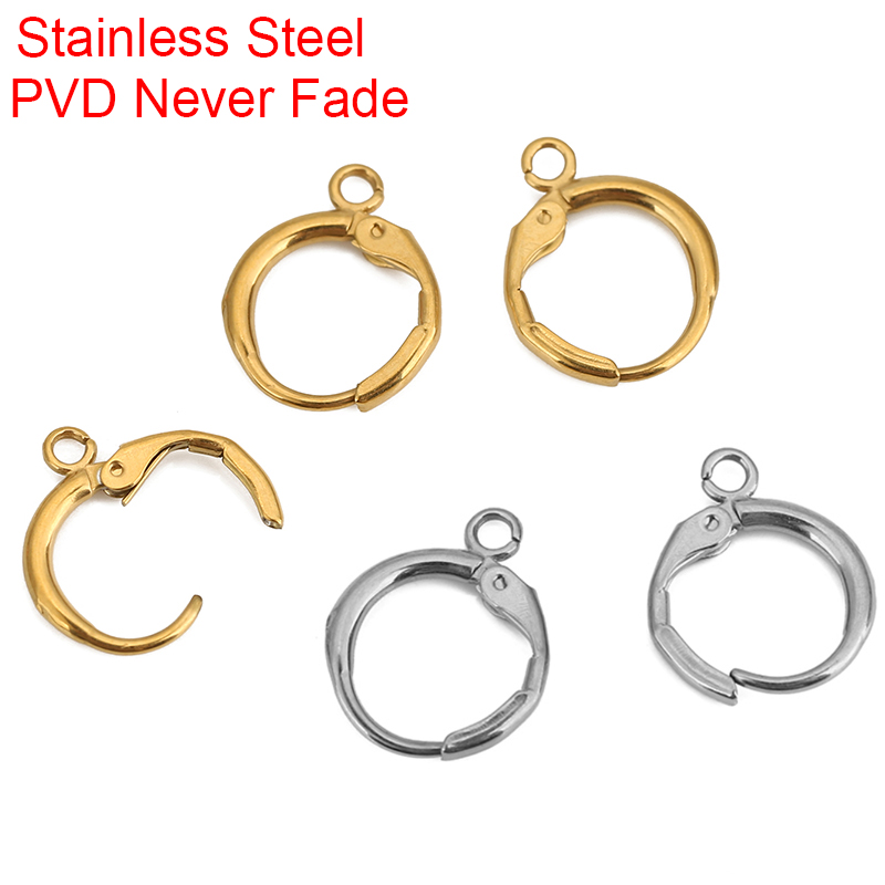 Jewelry Making Kit For Adults - 10pcs PVD ไม่เคยจางหายสแตนเลสต่างหูตะขอห่วง 12 มม.Hypoallergenic ต่างหู