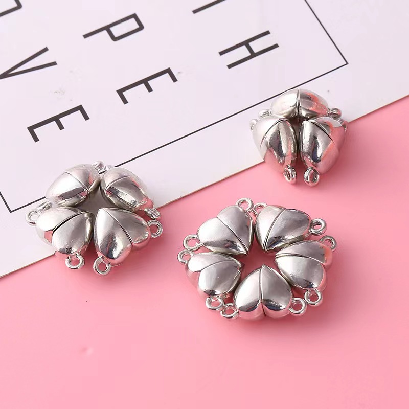 Jewelry Making For Couples - 5 คู่หัวใจรักแม่เหล็กเชื่อมต่อ Clasps โลหะแม่เหล็ก Charms End