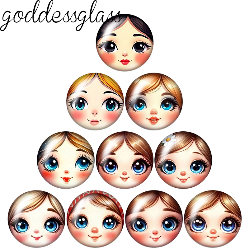 Jewelry Making 3 Year Old - ตุ๊กตาเด็กผู้หญิงหน้าการ์ตูนแบบมาตรีออชก้า ขนาด 12 มม./18 มม./20 มม./25