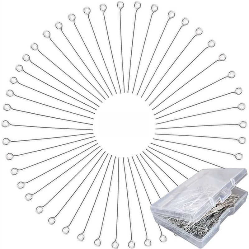 Jewelry Making Eye Pins - A01F-Hot 300 ชิ้น หมุดห่วงเปิดขนาด 1.6 นิ้ว