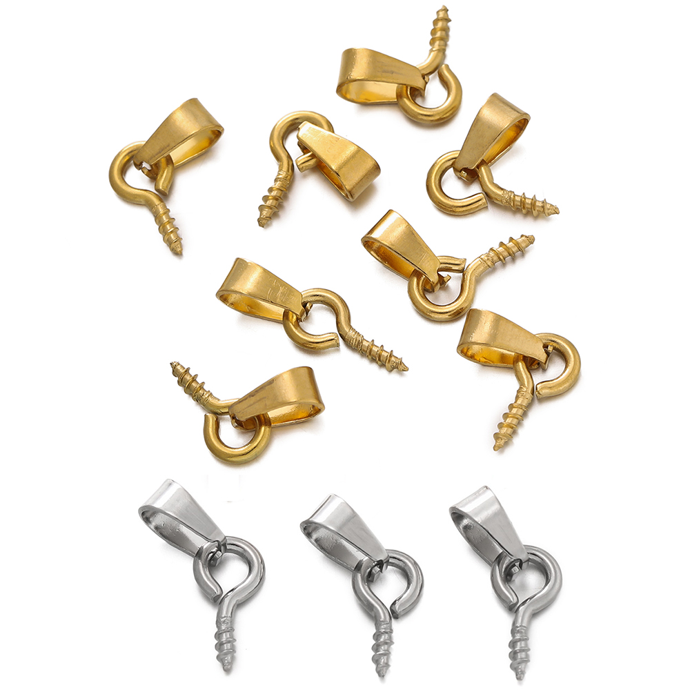 Jewelry Making Charms - ชุดตัวล็อคสแตนเลส 20 ชุด พร้อมหมุดเกลียวสำหรับทำจี้ห้อย ตัวเชื่อมต่อสำหรับทำเครื่องประดับ DIY