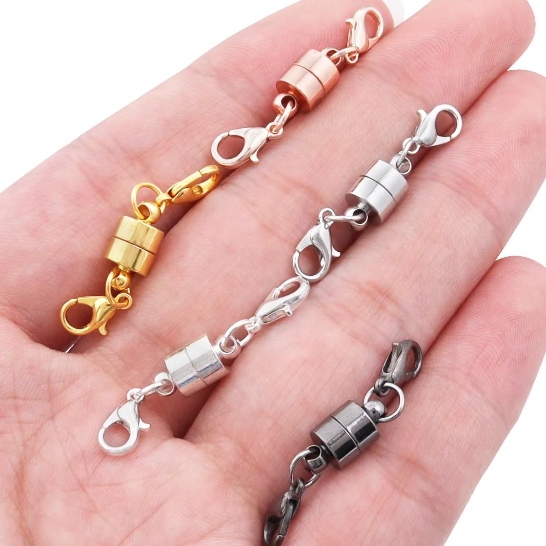 Jewelry Making Kit For Adults - ตัวล็อคแม่เหล็ก 5 ชุด/ชุด พร้อมตัวล็อคแบบก้ามปู สำหรับทำเครื่องประดับ DIY