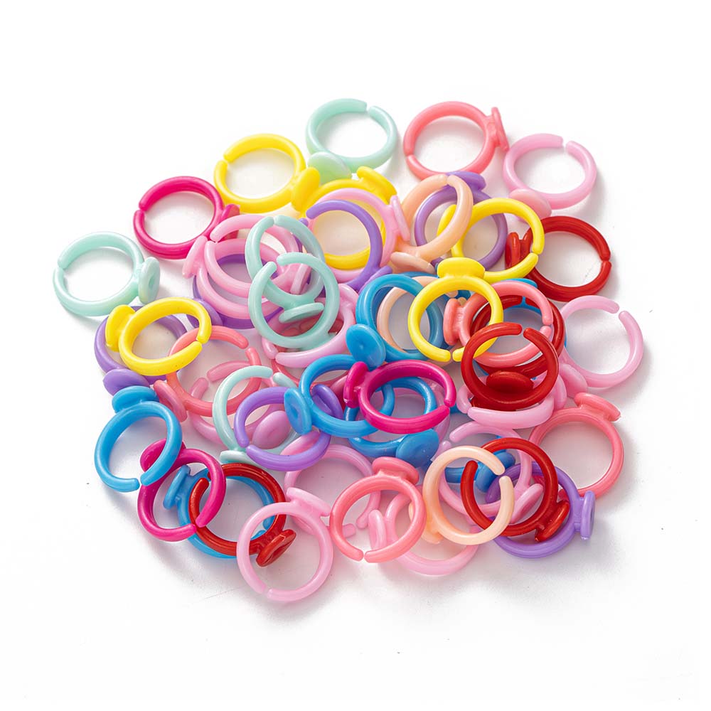 Jewelry Making 3 Year Old - 100 ชิ้นพลาสติกใสแหวนปรับฐานสําหรับเด็กทารกขนาดเล็กเด็ก 9 มิลลิเมตร Blank Finger