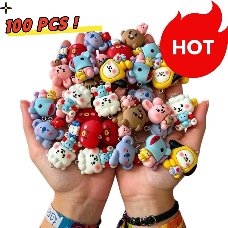 Jewelry Making Charms - ชุด 7 ชิ้น BT21 ชาร์มการ์ตูนเรซิน อุปกรณ์