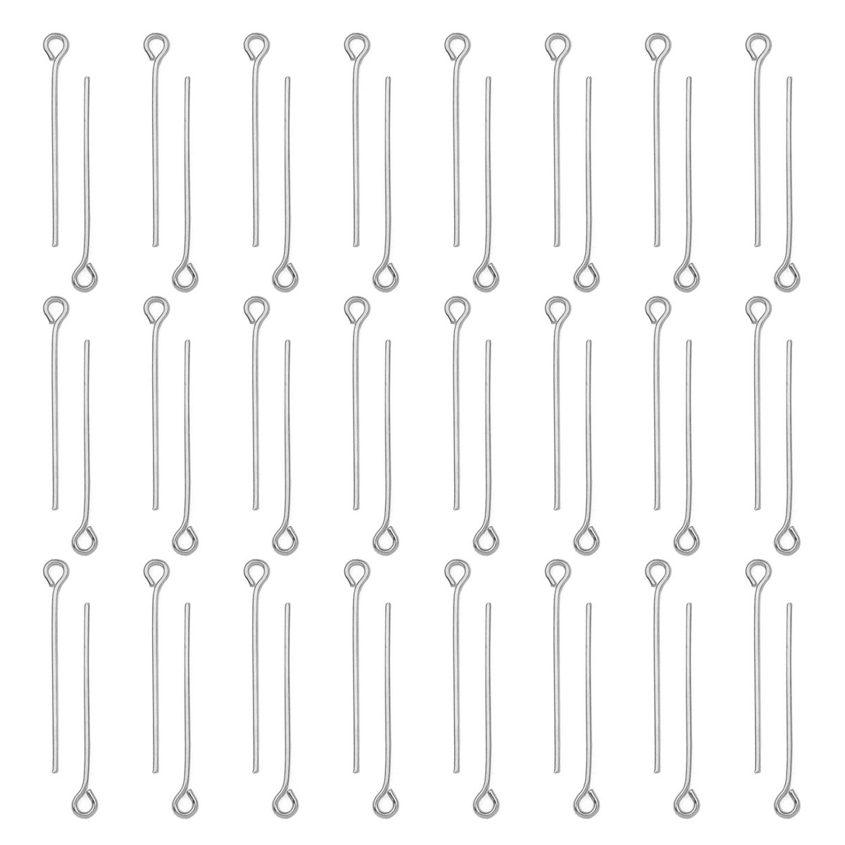 Jewelry Making Eye Pins - เข็มตาไก่สแตนเลส 100 ชิ้น/ล็อต อุปกรณ์ทำเครื่องประดับ DIY ต่างหู