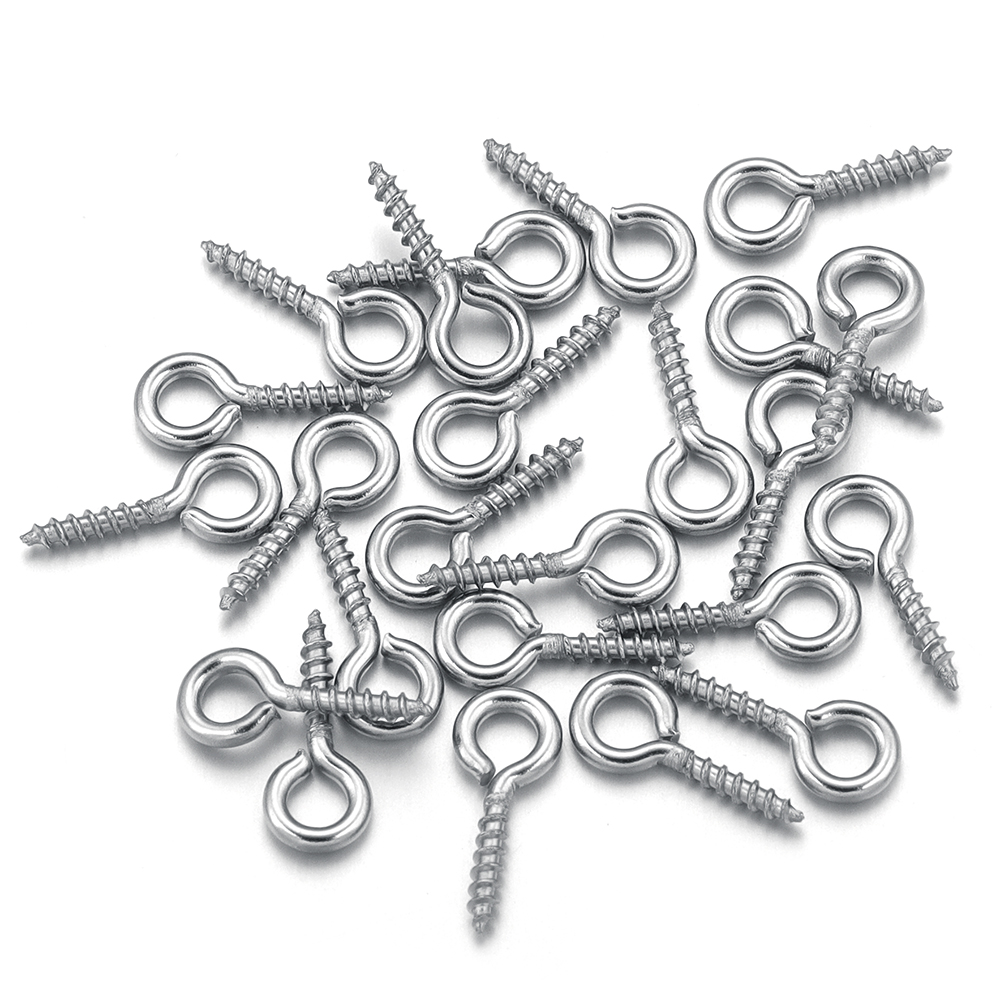 Jewelry Making Eye Pins - 100 ชิ้น/ล็อตสแตนเลสมินิสกรู Pins จี้หัวเข็มขัดเกลียวโลหะวัสดุสําหรับ DIY Craft