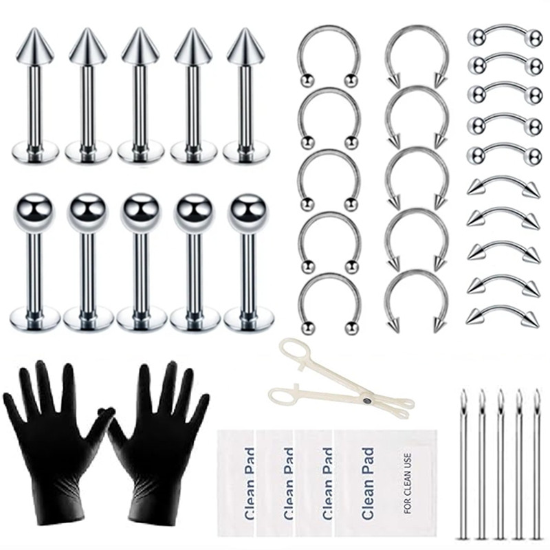 Jewelry Making Kit Professional - คีมหนีบจมูกสำหรับเจาะตามร่างกายแบบมืออาชีพที่หนีบแบบเข็มเจาะจมูกห่วงเครื่องประดับหูริมฝีปากท้องลิ้นสะดือ
