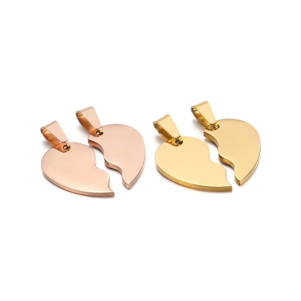 Jewelry Making For Couples - 2 ชิ้น/เซ็ตสแตนเลสสตีลสี Broken Heart สร้อยข้อมือ Charms