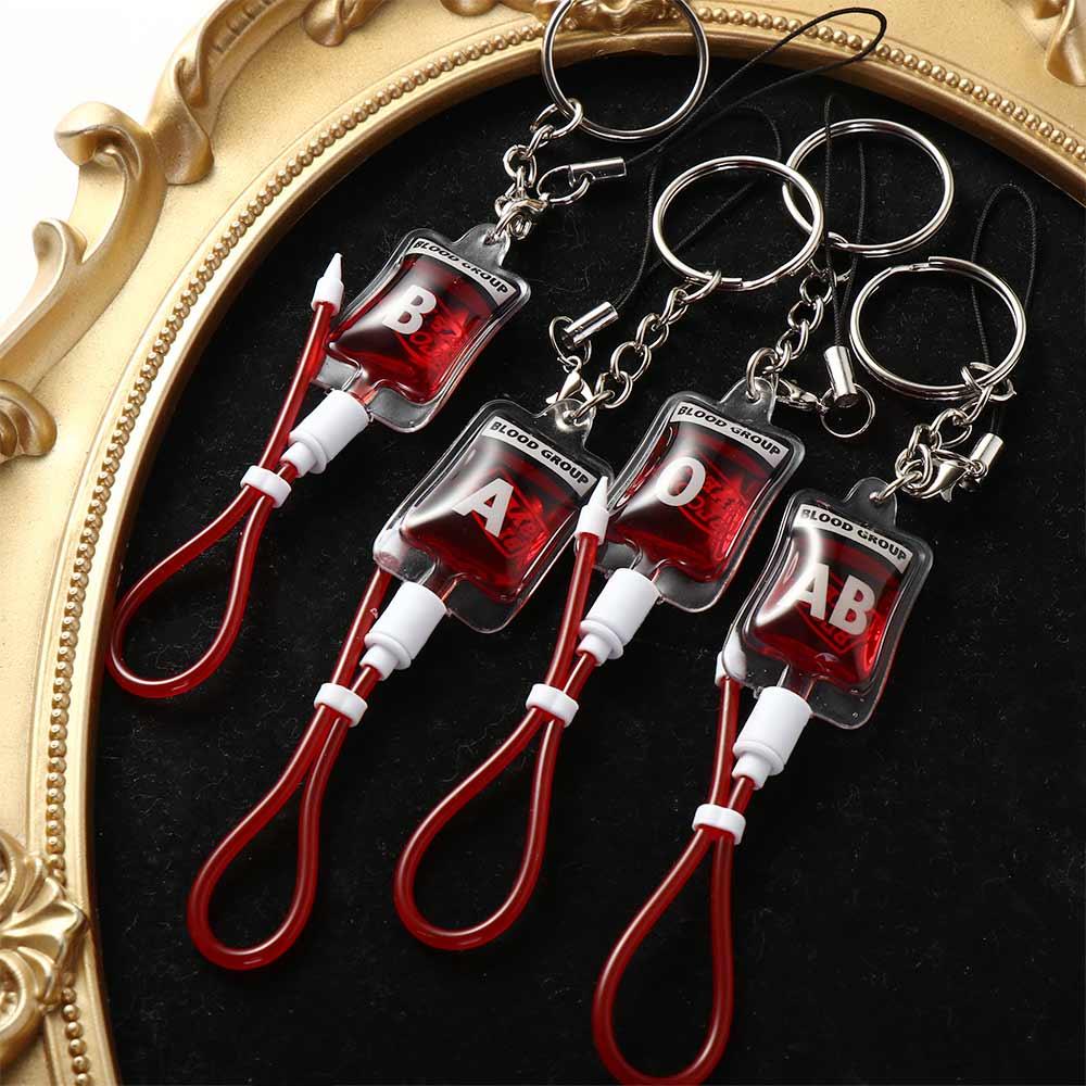 Jewelry Making For Couples - พวงกุญแจรูปถุงเลือดชนิด A B O AB พลาสมา