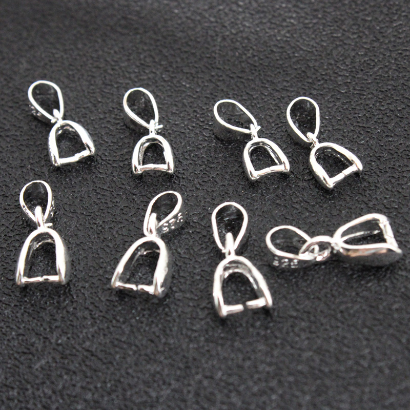 Jewelry Making Kit For Adults - 10 ชิ้น ตัวล็อกจี้แบบหนีบ ทำจากทองแดงชุบเงินแท้ 925 สำหรับทำสร้อยคอ