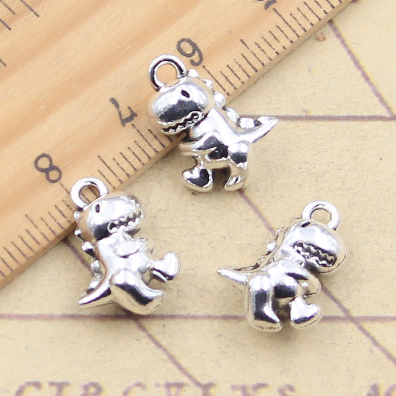 Jewelry Making 3 Year Old - 10pcs Charms เด็กไดโนเสาร์ 16x12x7 มม.เงินทิเบตจี้เครื่องประดับโบราณทํา DIY