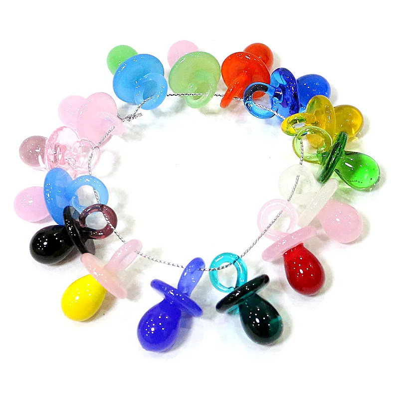 Jewelry Making 3 Year Old - จุกนมแก้วขนาดเล็กเสน่ห์น่ารักรูปหัวนมจี้สำหรับเครื่องประดับ DIY สร้อยคอสร้อยข้อมือทำอุปกรณ์เสริมหรืออาหารเสริมตกแต่งสำหรับงานเลี้ยงวันเกิดเด็ก