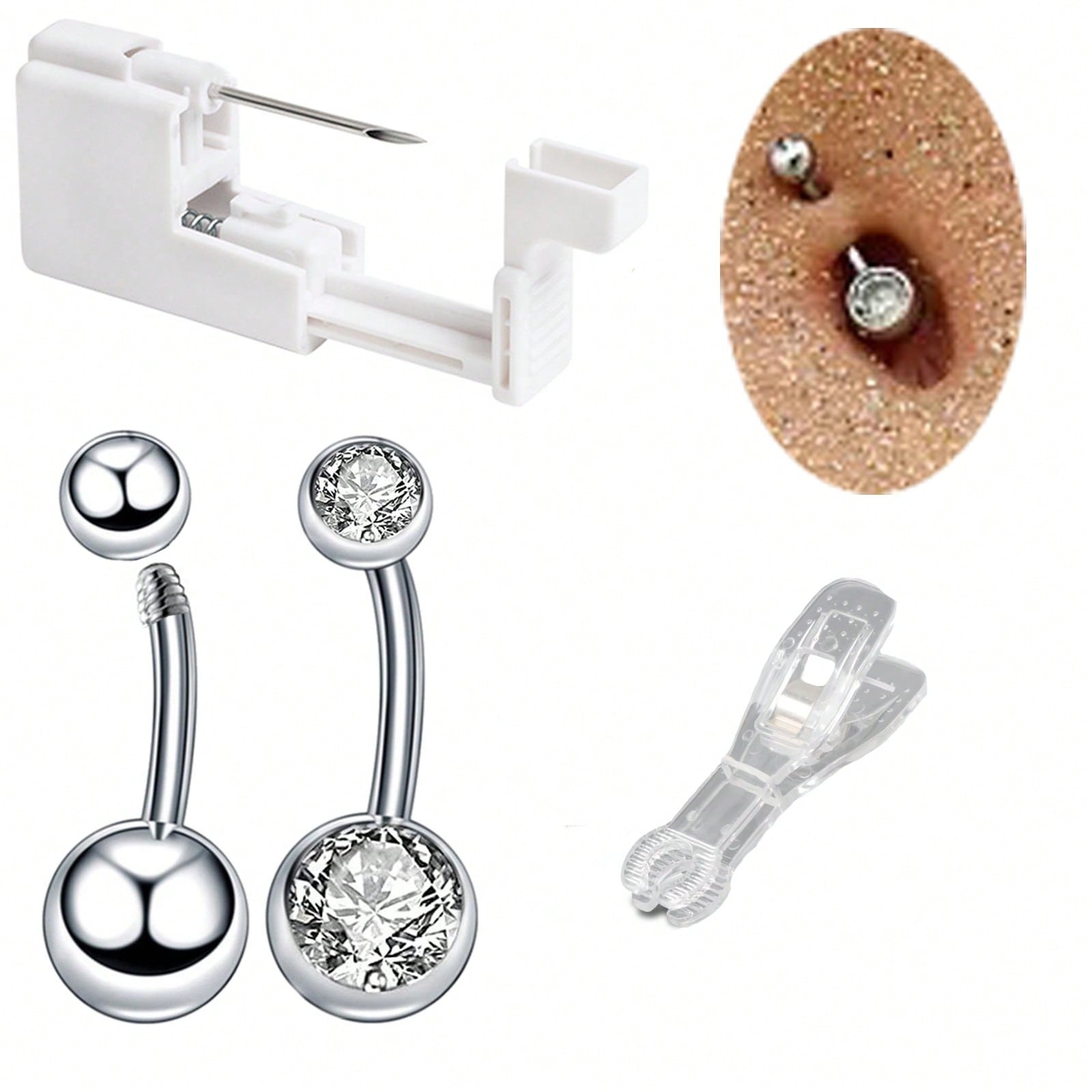 Jewelry Making Kit Professional - 4 ชิ้น / ชุดชุดเจาะร่างกายมืออาชีพสำหรับ Septum /