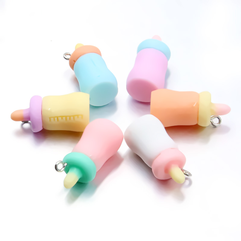 Jewelry Making 3 Year Old - 10Pcs 12X26MM 6 Charms ขวดนม Kawaii