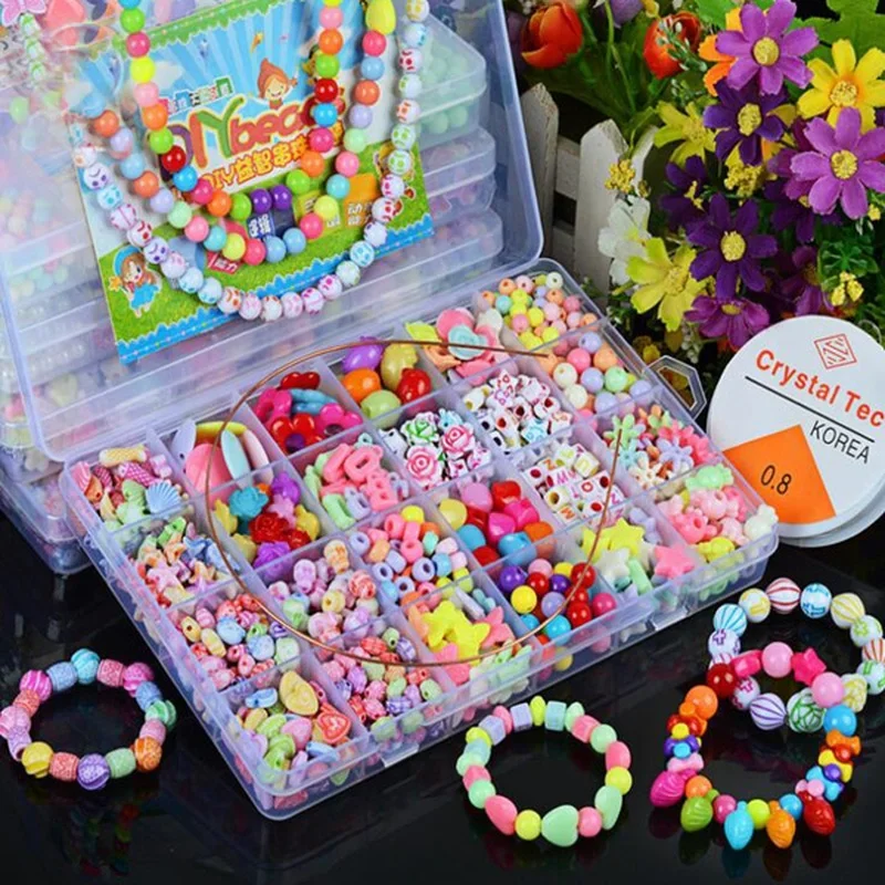 Jewelry Making Kit For Kids - ชุดลูกปัด DIY สำหรับสาวๆชุดทำเครื่องประดับสำหรับเด็กผู้หญิงเด็กน้อยลูกปัดมุกสำหรับกำไลสร้อยข้อมือสร้อยคอชุดสร้างสรรค์งานศิลปะหัตถกรรม