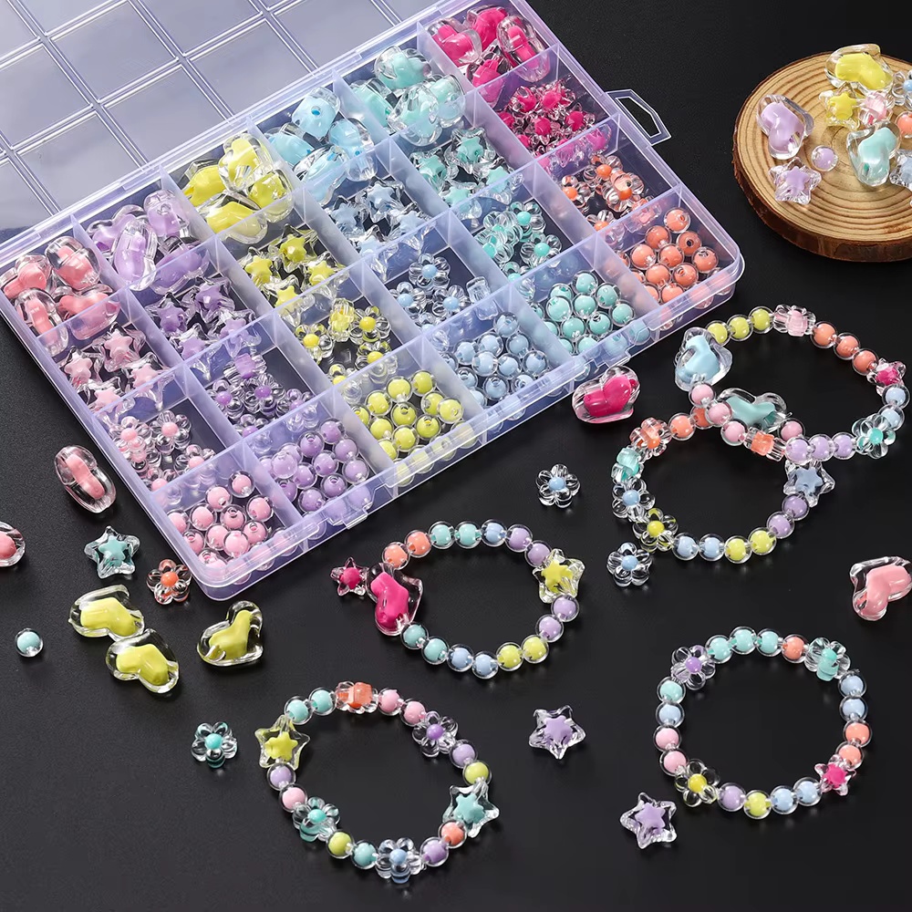 ลูกปัดอะคริลิกรูปหัวใจ 174 ชิ้ - Jewelry Making Kit For Kids บทวิจารณ์และราคา