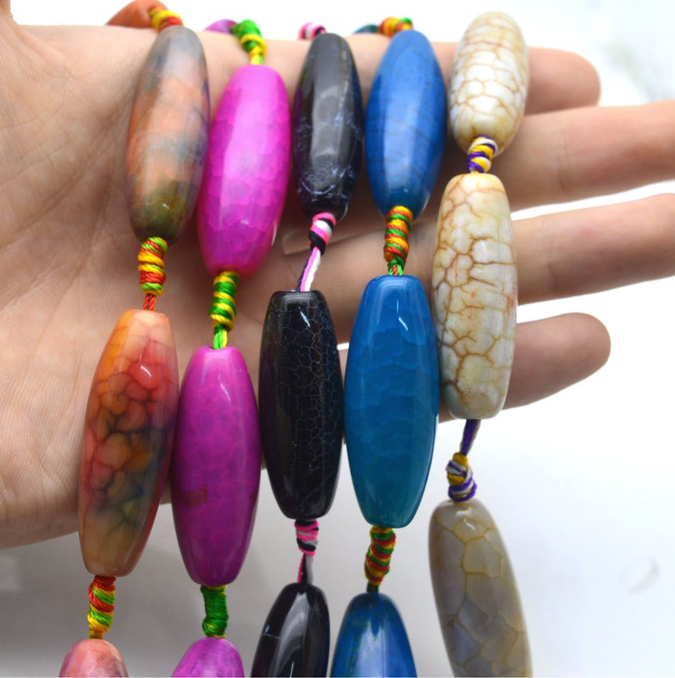 หินธรรมชาติที่มีสีสัน Big Agat - Jewelry Making Store บทวิจารณ์และราคา
