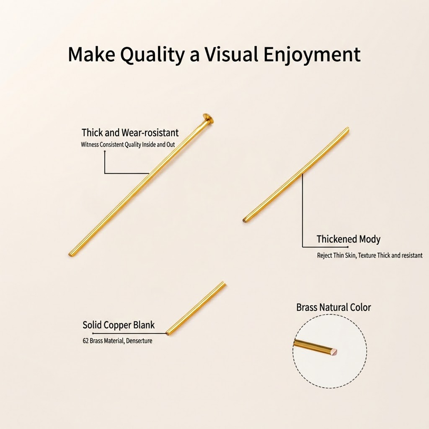 หมุดหัวแบนชุบทอง 18K จำนวน 50  - Jewelry Making Eye Pins บทวิจารณ์และราคา