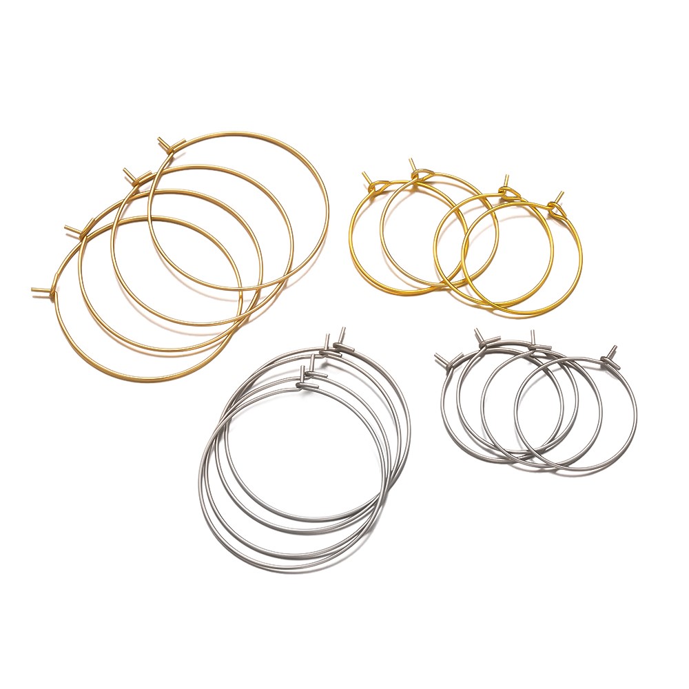ต่างหูห่วงสแตนเลส 316 สีทอง/เง - Jewelry Making Charms บทวิจารณ์และราคา