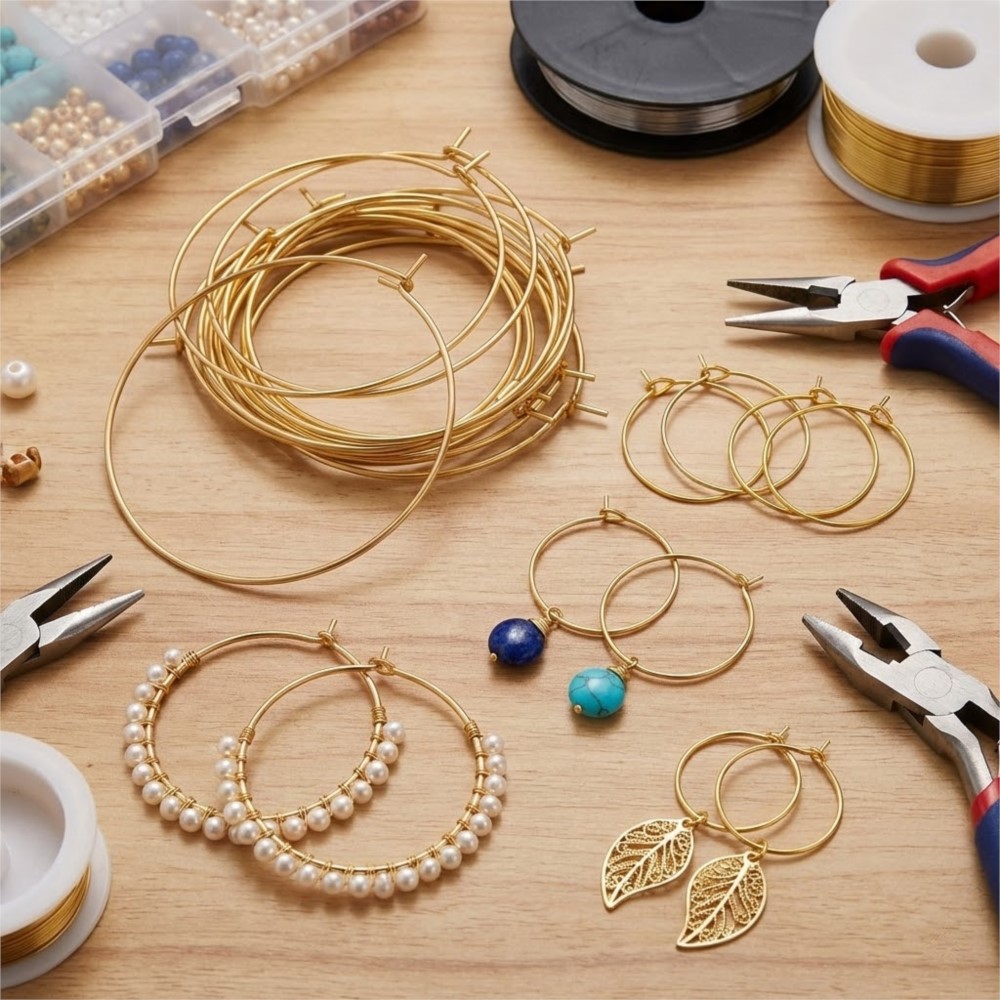 ต่างหูห่วงสแตนเลส 316 สีทอง/เง - Jewelry Making Charms บทวิจารณ์และราคา