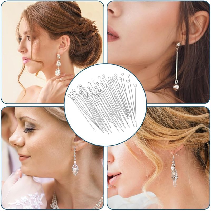 A01F-Hot 300 ชิ้น หมุดห่วงเปิด - Jewelry Making Eye Pins บทวิจารณ์และราคา
