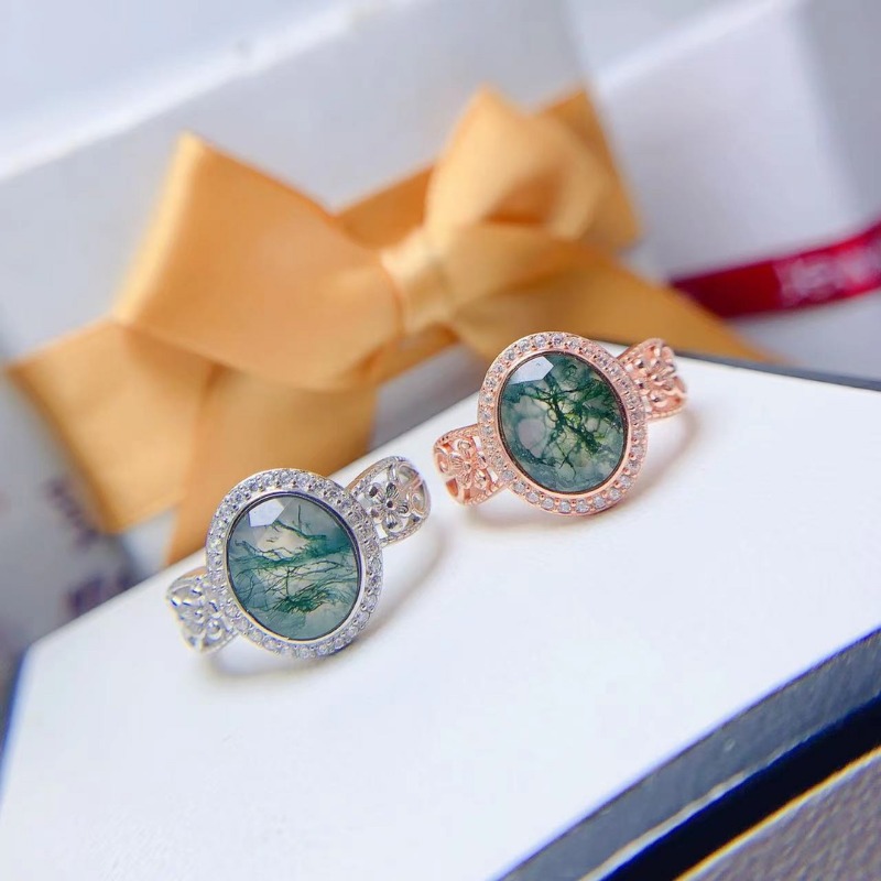 แหวนเงินมอสพลอยโมราชุบทอง8*10ม - Jewelry Making University บทวิจารณ์และราคา