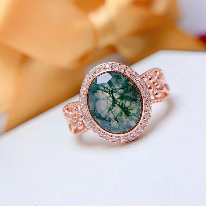 แหวนเงินมอสพลอยโมราชุบทอง8*10ม - Jewelry Making University บทวิจารณ์และราคา