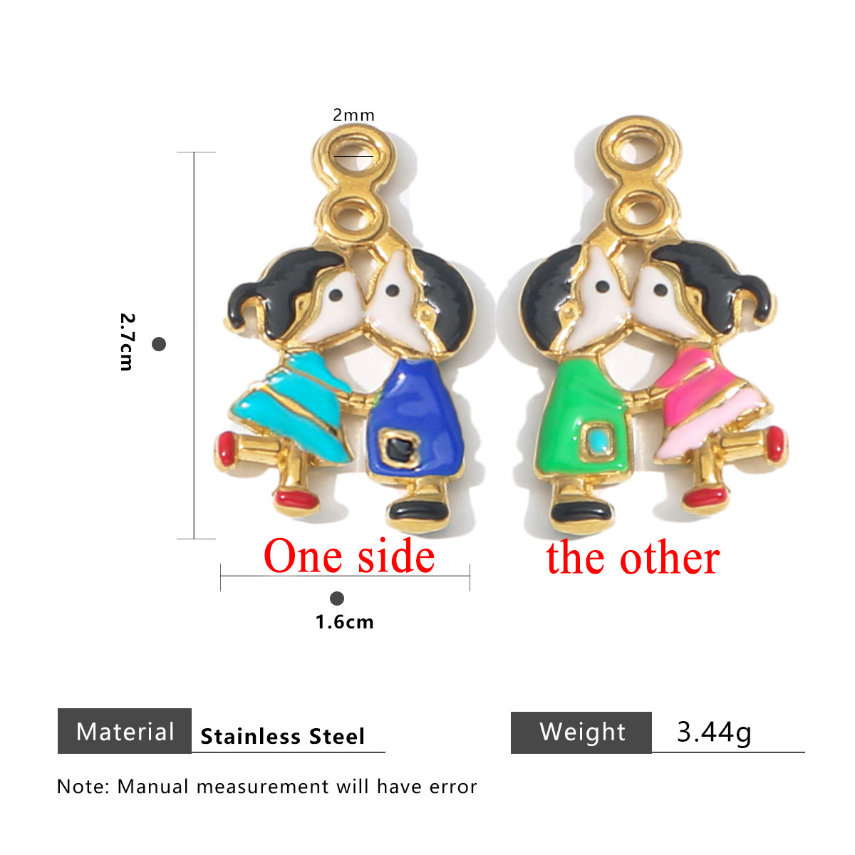 2pcs สแตนเลสสตีล Charm คู่สีชม - Jewelry Making For Couples บทวิจารณ์และราคา