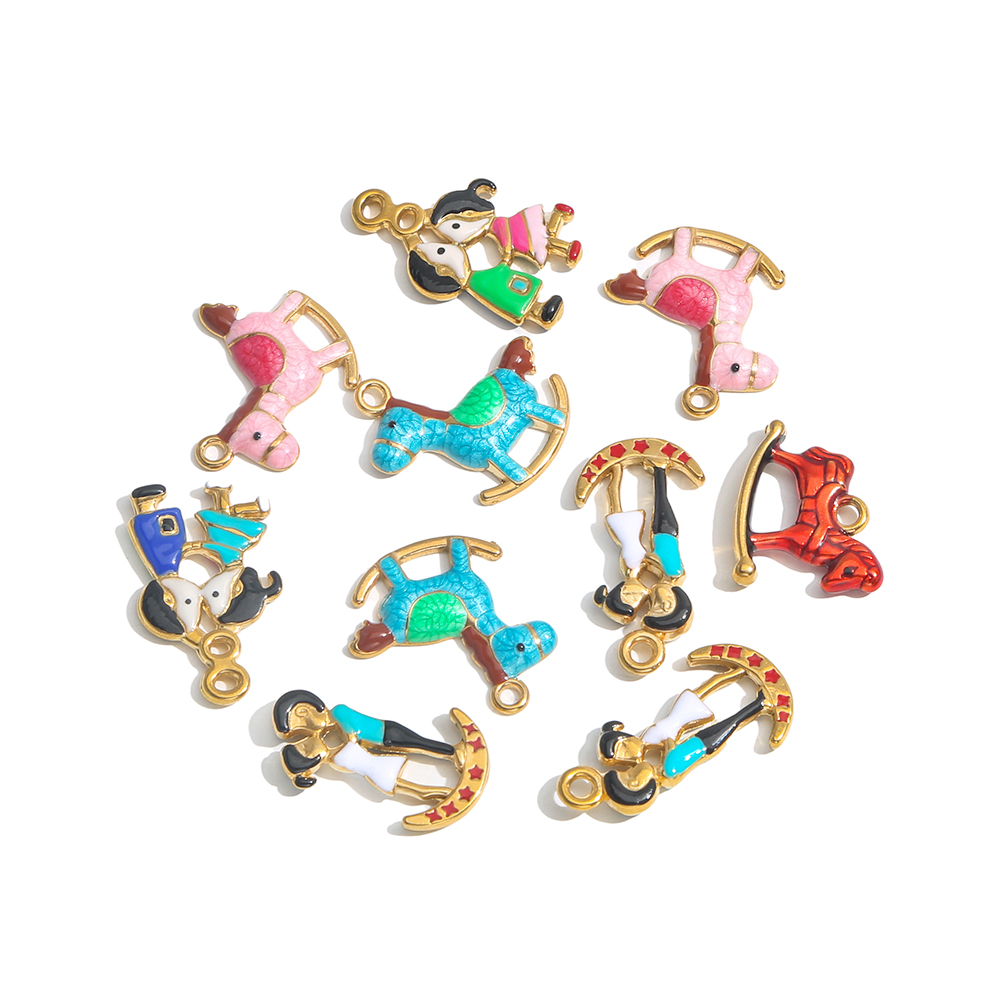 2pcs สแตนเลสสตีล Charm คู่สีชม - Jewelry Making For Couples บทวิจารณ์และราคา