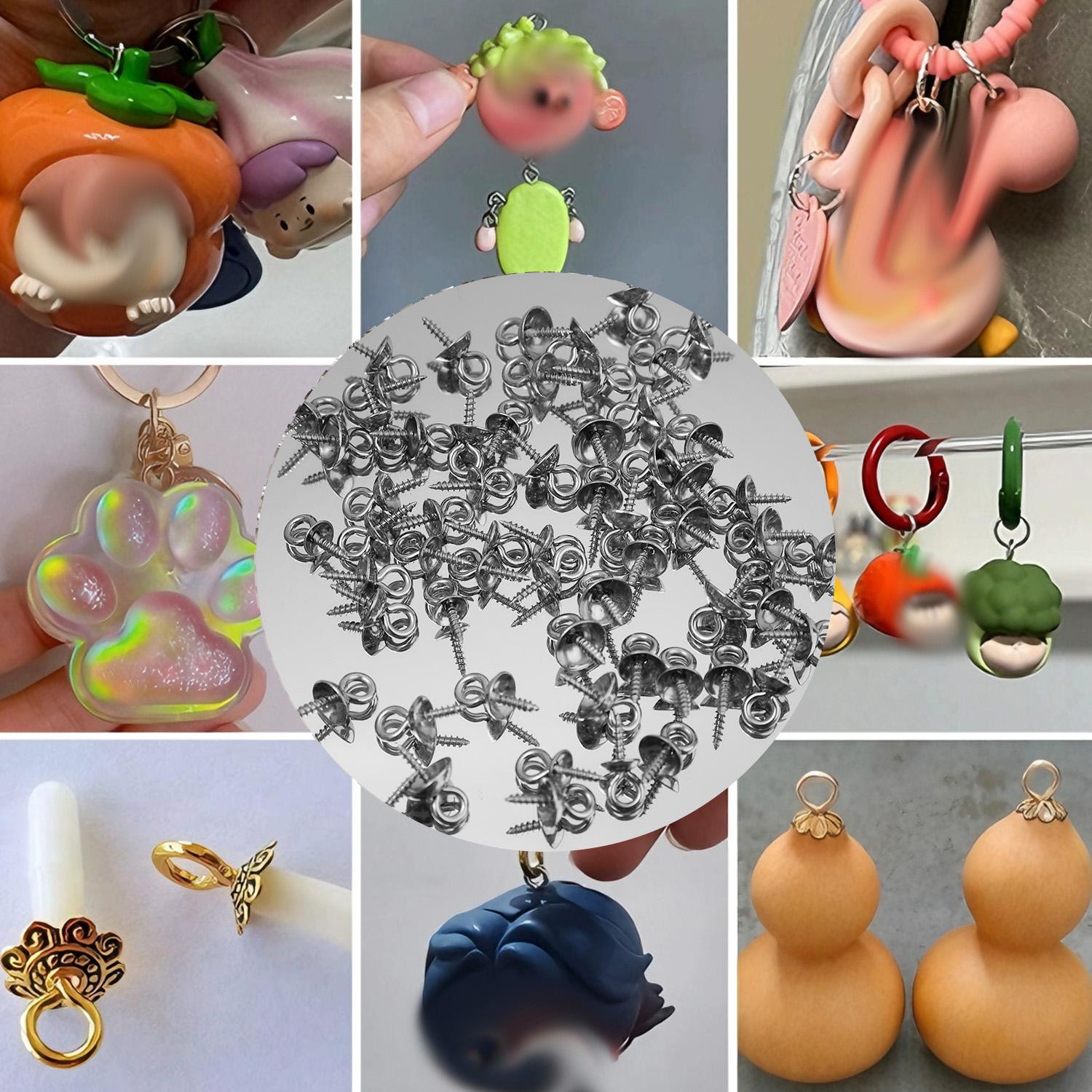 หมุดสกรูสแตนเลสขนาด 4/5/6 มม.  - Jewelry Making Eye Pins บทวิจารณ์และราคา