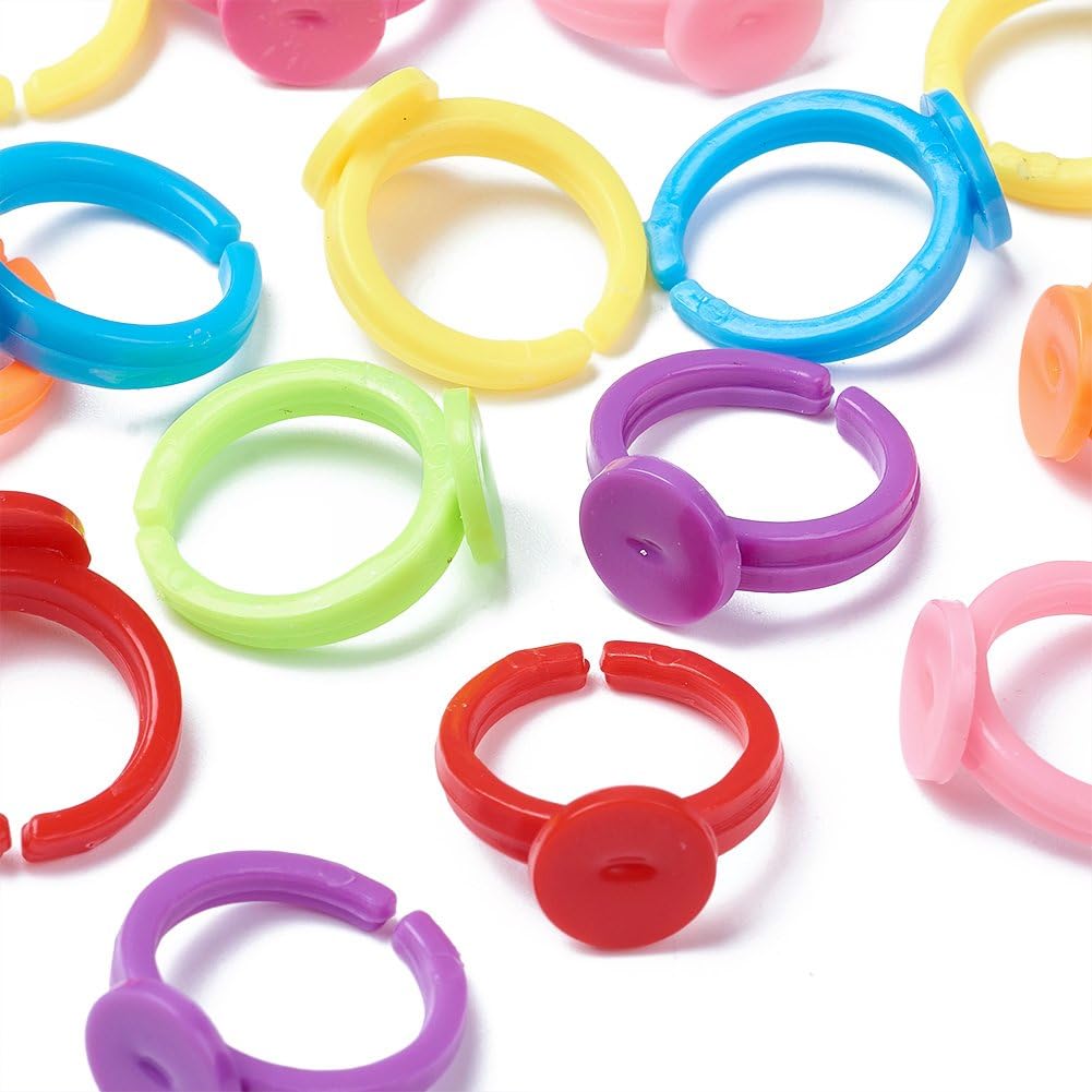 100 ชิ้นพลาสติกใสแหวนปรับฐานสํ - Jewelry Making 3 Year Old บทวิจารณ์และราคา