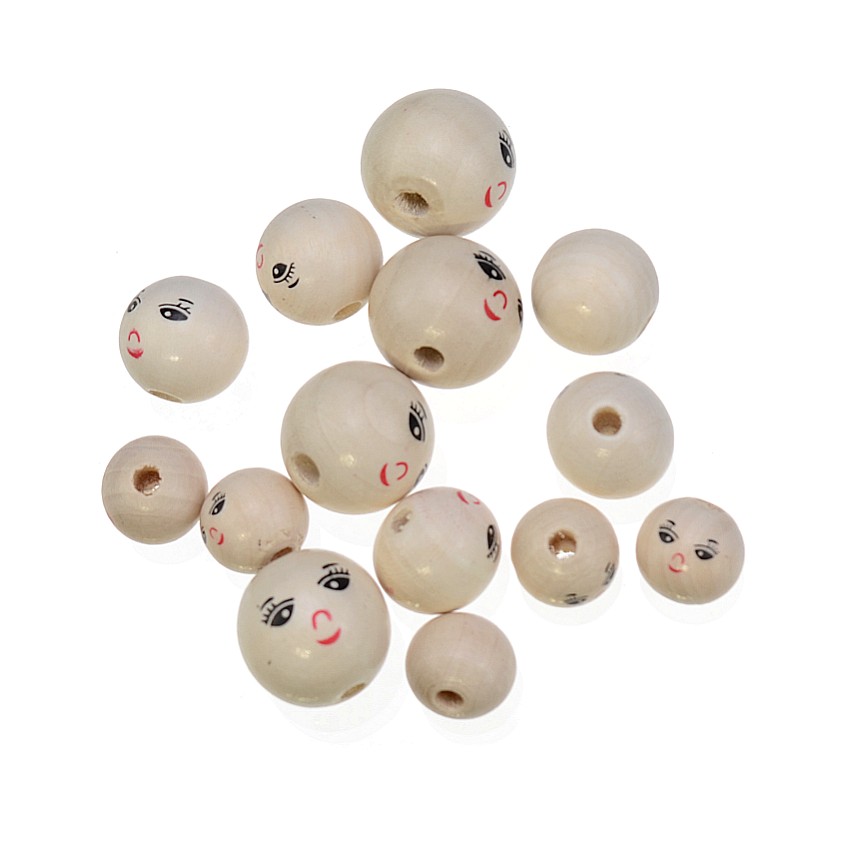 20/50PCsยิ้มหน้าไม้ลูกปัดSpace - Jewelry Making 3 Year Old บทวิจารณ์และราคา