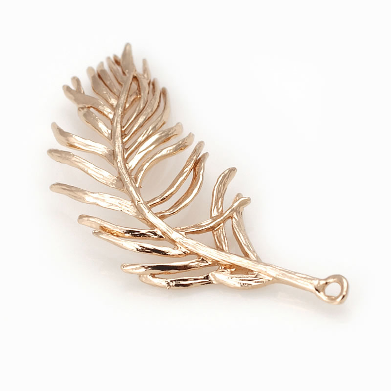 จี้รูปทรงขนนกสีทอง 18K ทำจากทอ - Jewelry Making Store บทวิจารณ์และราคา