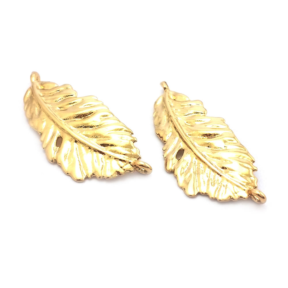 จี้รูปทรงขนนกสีทอง 18K ทำจากทอ - Jewelry Making Store บทวิจารณ์และราคา