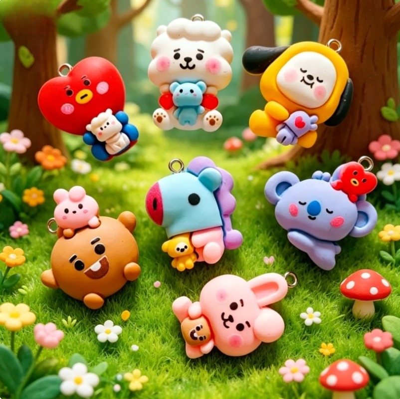 ชุด 7 ชิ้น BT21 ชาร์มการ์ตูนเร - Jewelry Making Charms บทวิจารณ์และราคา