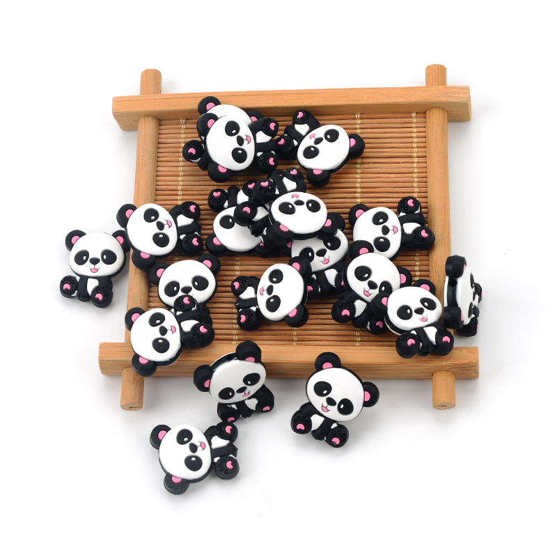 Panda ลูกปัดซิลิโคน 5 ชิ้น/ล็อ - Jewelry Making 3 Year Old บทวิจารณ์และราคา