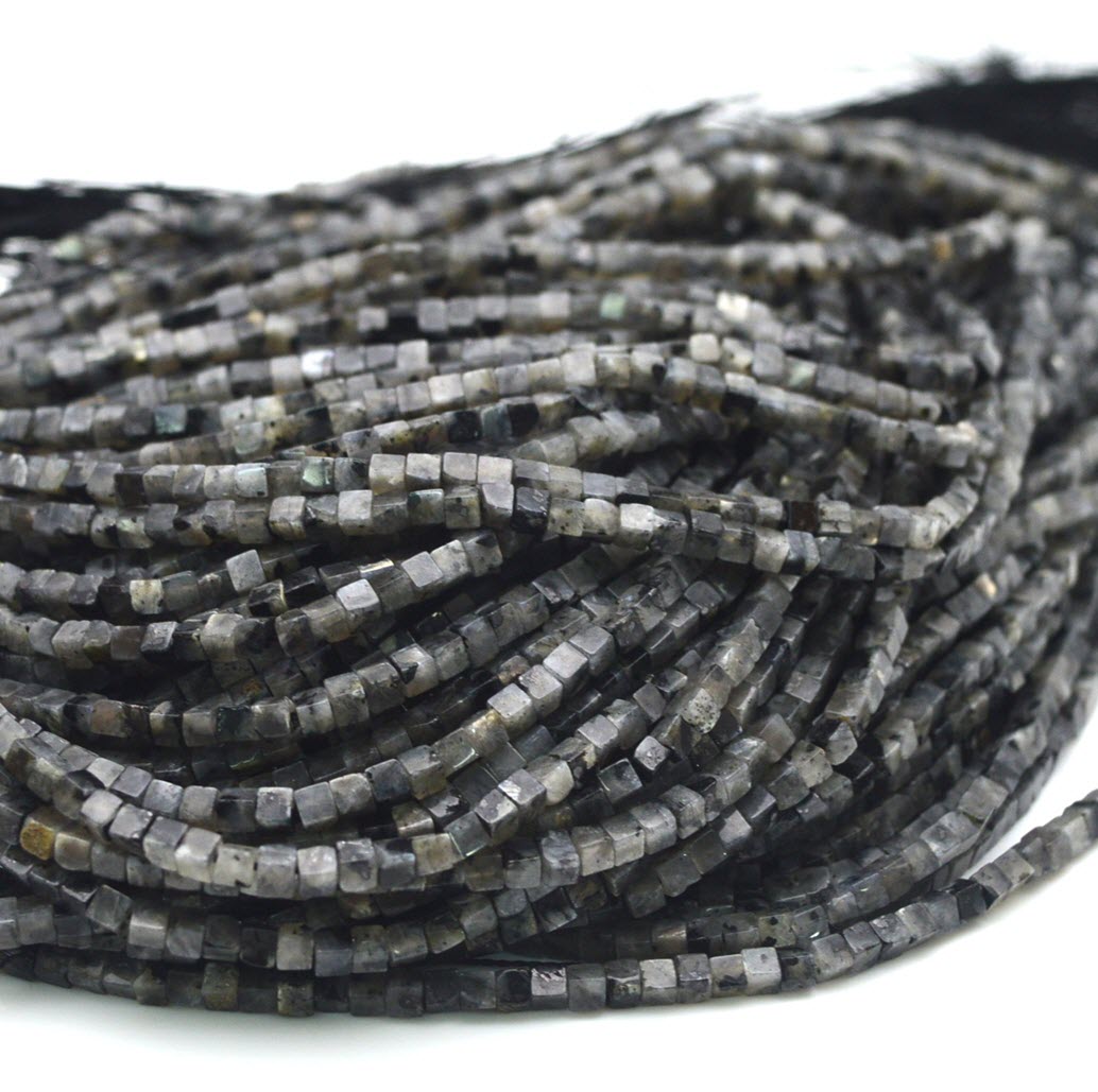 2มม.4มม.สีเทา Labradorite สแคว - Jewelry Making Store บทวิจารณ์และราคา