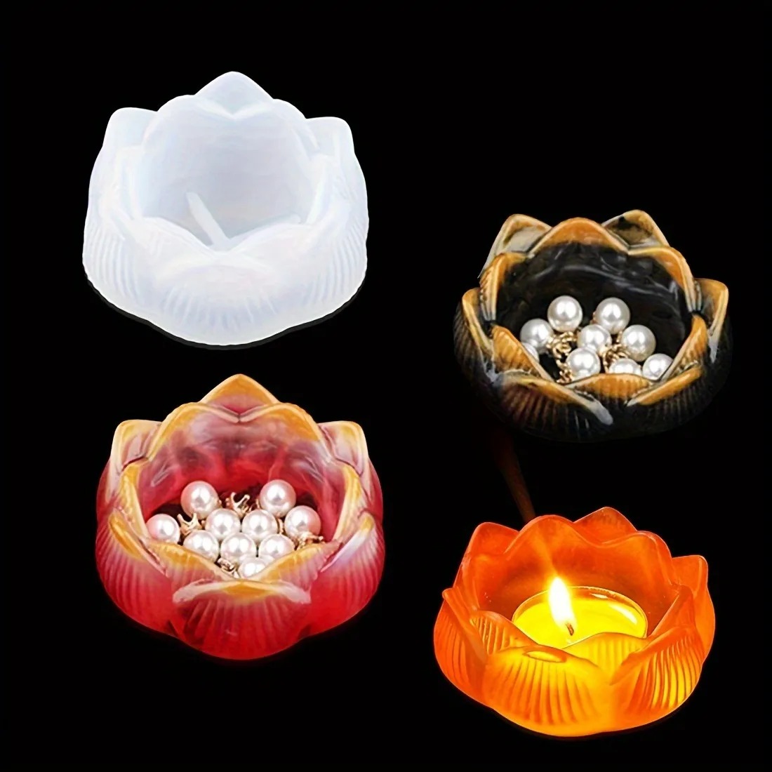 1 PC DIY Lotus Flower ซิลิโคนเ - Jewelry Making Light บทวิจารณ์และราคา