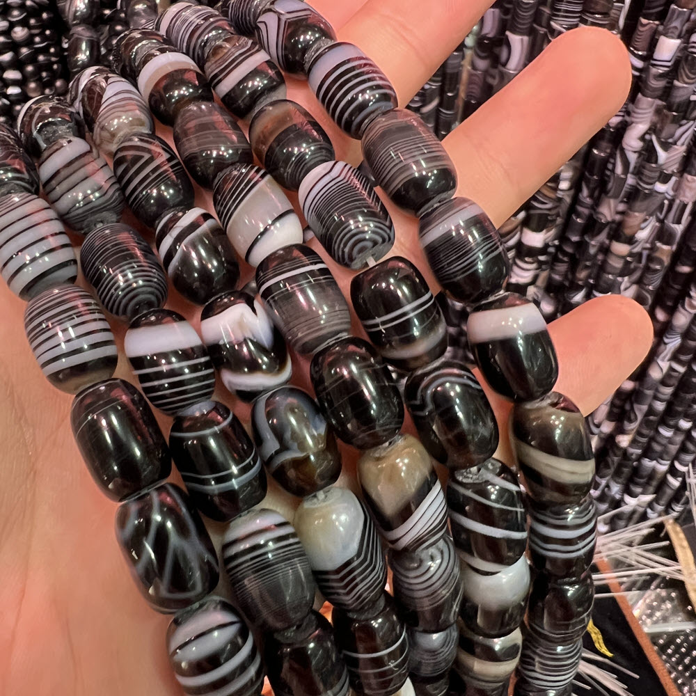 หินอาเกตสีดำธรรมชาติ ขนาด 8x12 - Jewelry Making Store บทวิจารณ์และราคา
