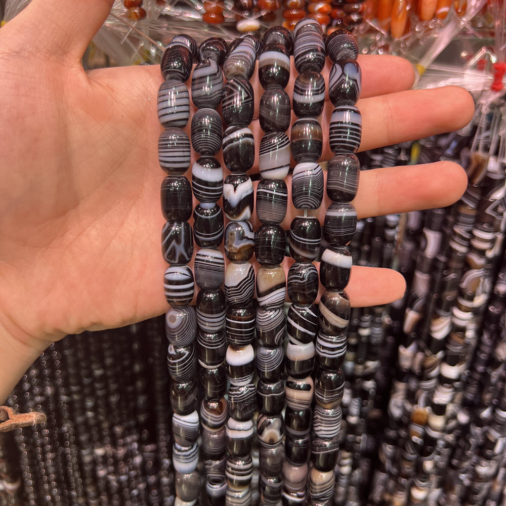 หินอาเกตสีดำธรรมชาติ ขนาด 8x12 - Jewelry Making Store บทวิจารณ์และราคา