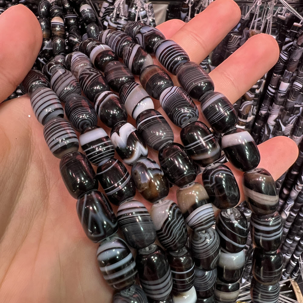 หินอาเกตสีดำธรรมชาติ ขนาด 8x12 - Jewelry Making Store บทวิจารณ์และราคา